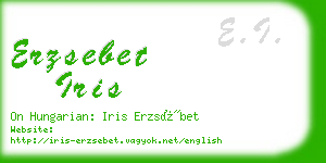 erzsebet iris business card